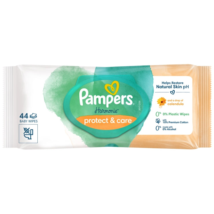 Pampers Harmony Protect & Care Μωρομάντηλα 44τεμ