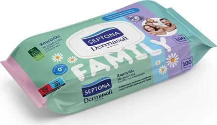 Septona Μωρομάντηλα Dermasoft Family 100τεμ